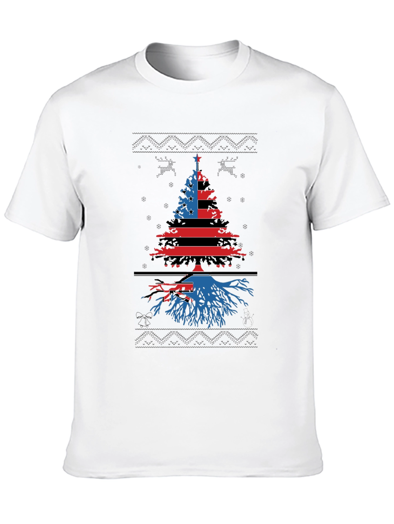 Patriotic Christmas Tree T-Shirt - Festive Holiday Apparel
