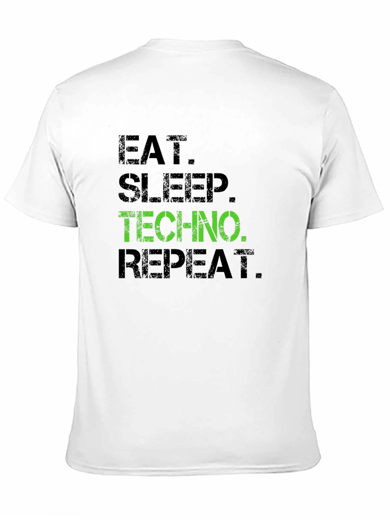 Eat Sleep Techno Repeat Black Graphic T-Shirt