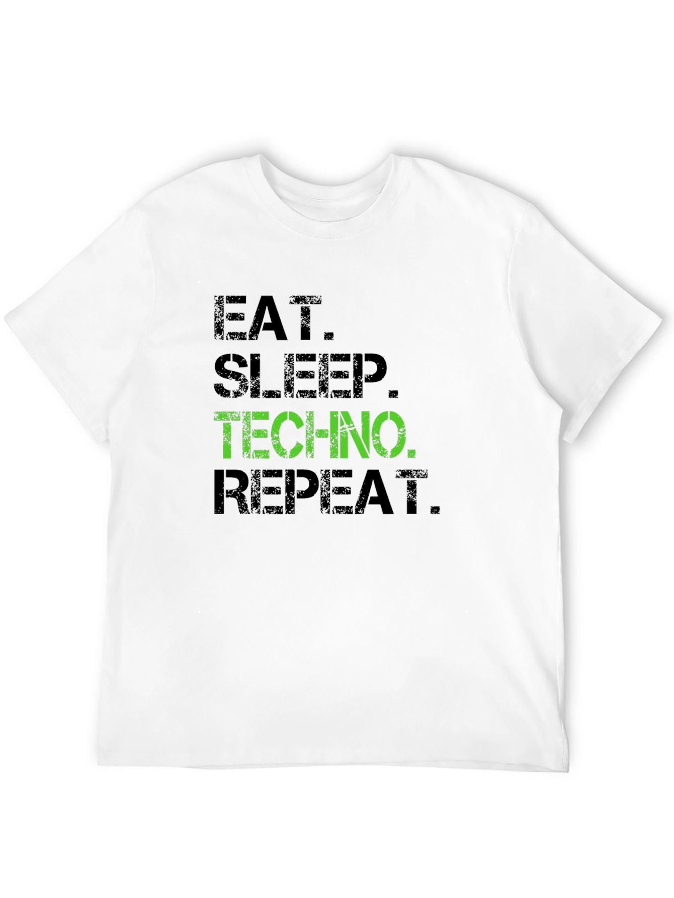Eat Sleep Techno Repeat Black Graphic T-Shirt