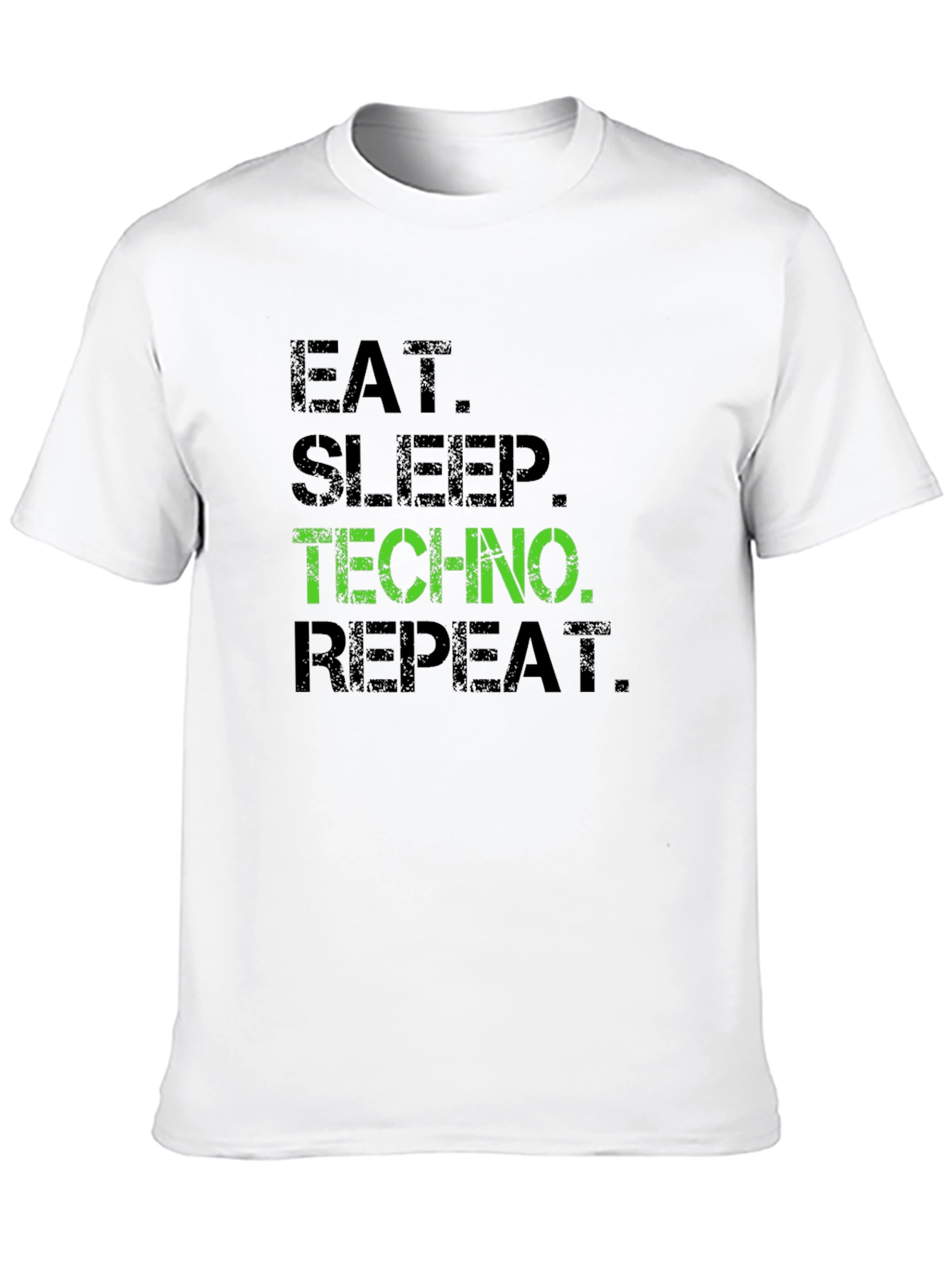 Eat Sleep Techno Repeat Black Graphic T-Shirt