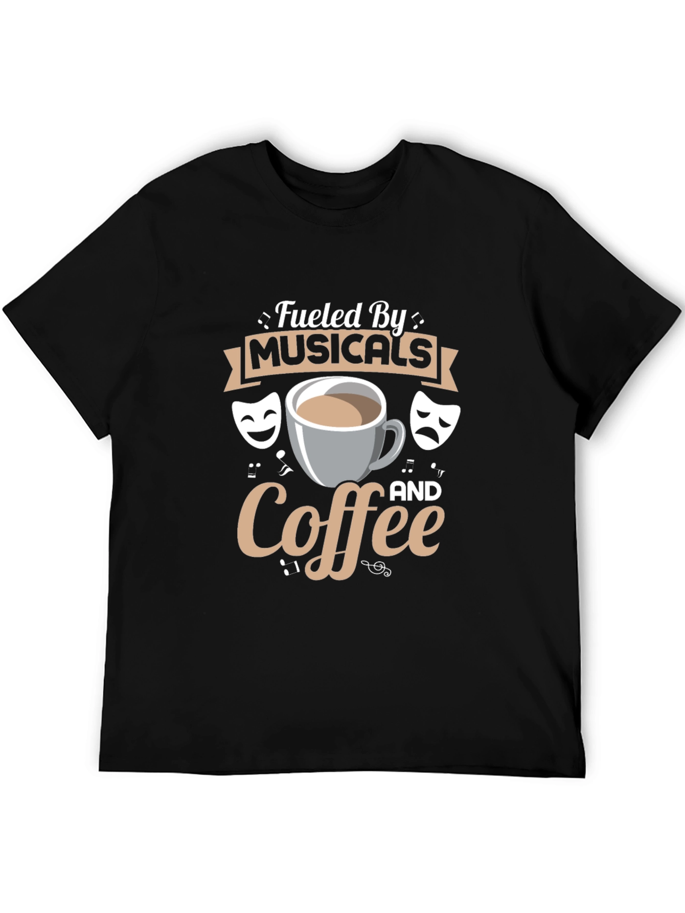 Musicals and Coffee Black T-Shirt