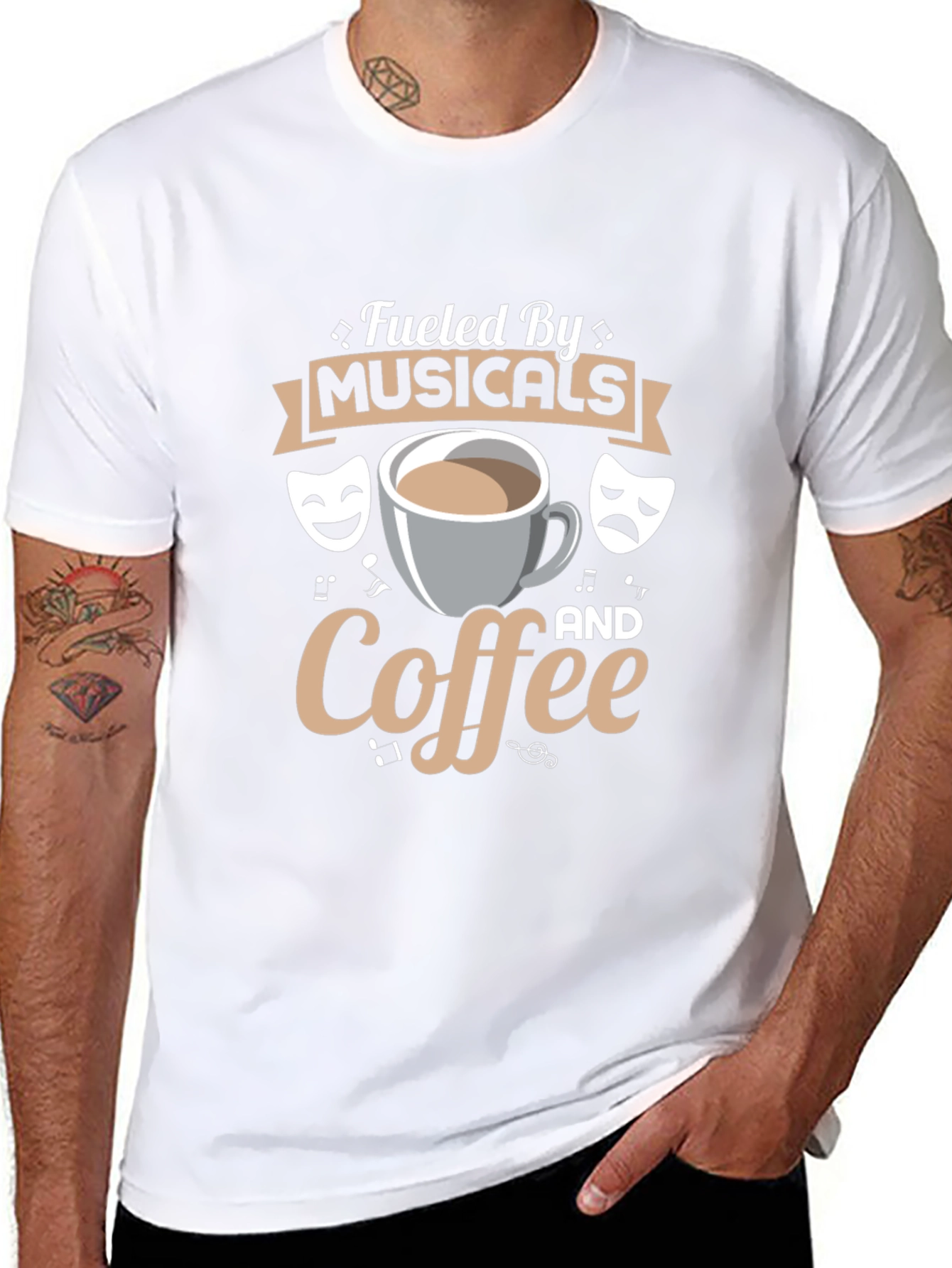 Musicals and Coffee Black T-Shirt