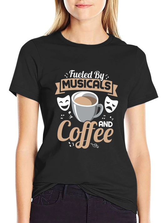 Musicals and Coffee Black T-Shirt