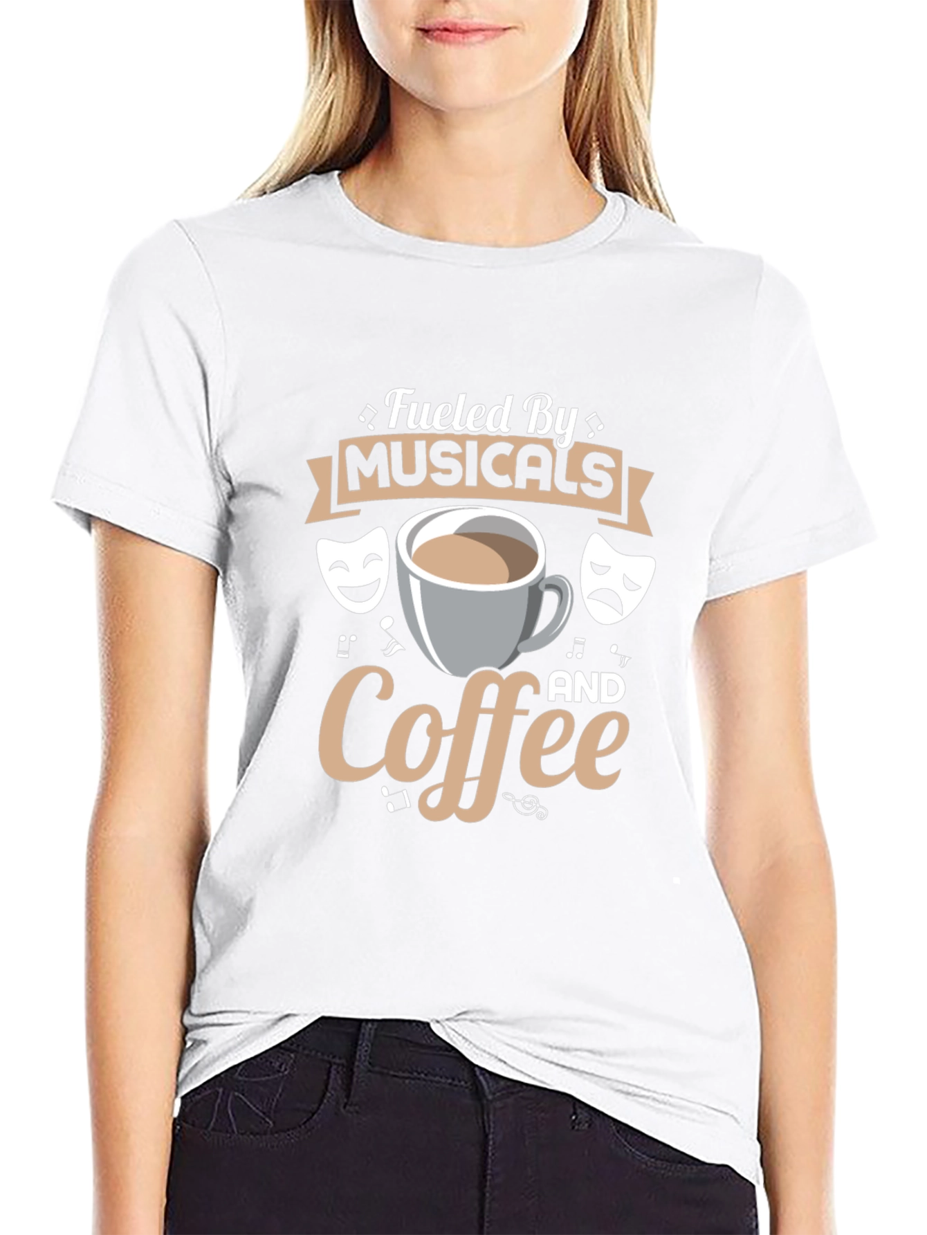 Musicals and Coffee Black T-Shirt