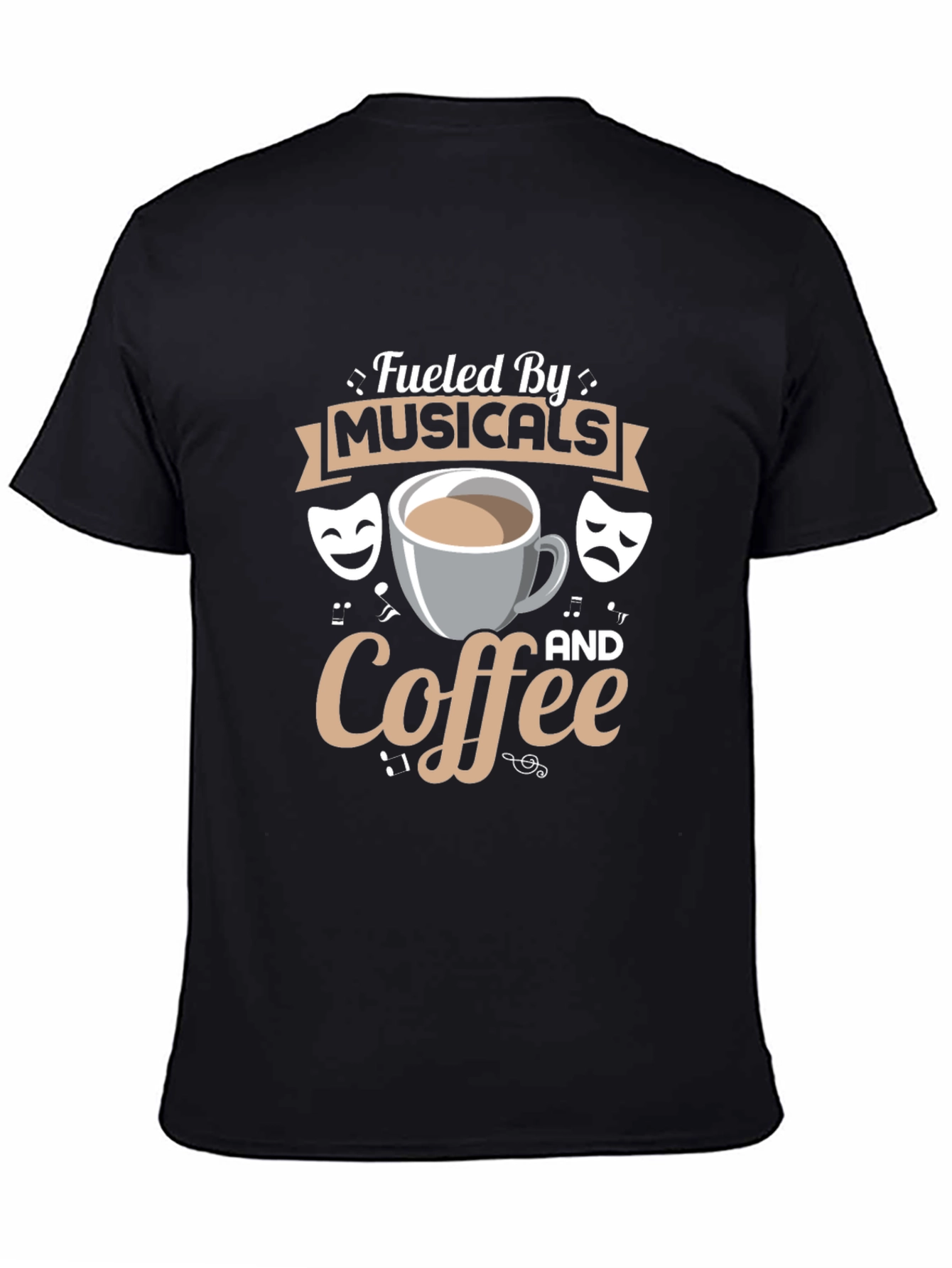 Musicals and Coffee Black T-Shirt