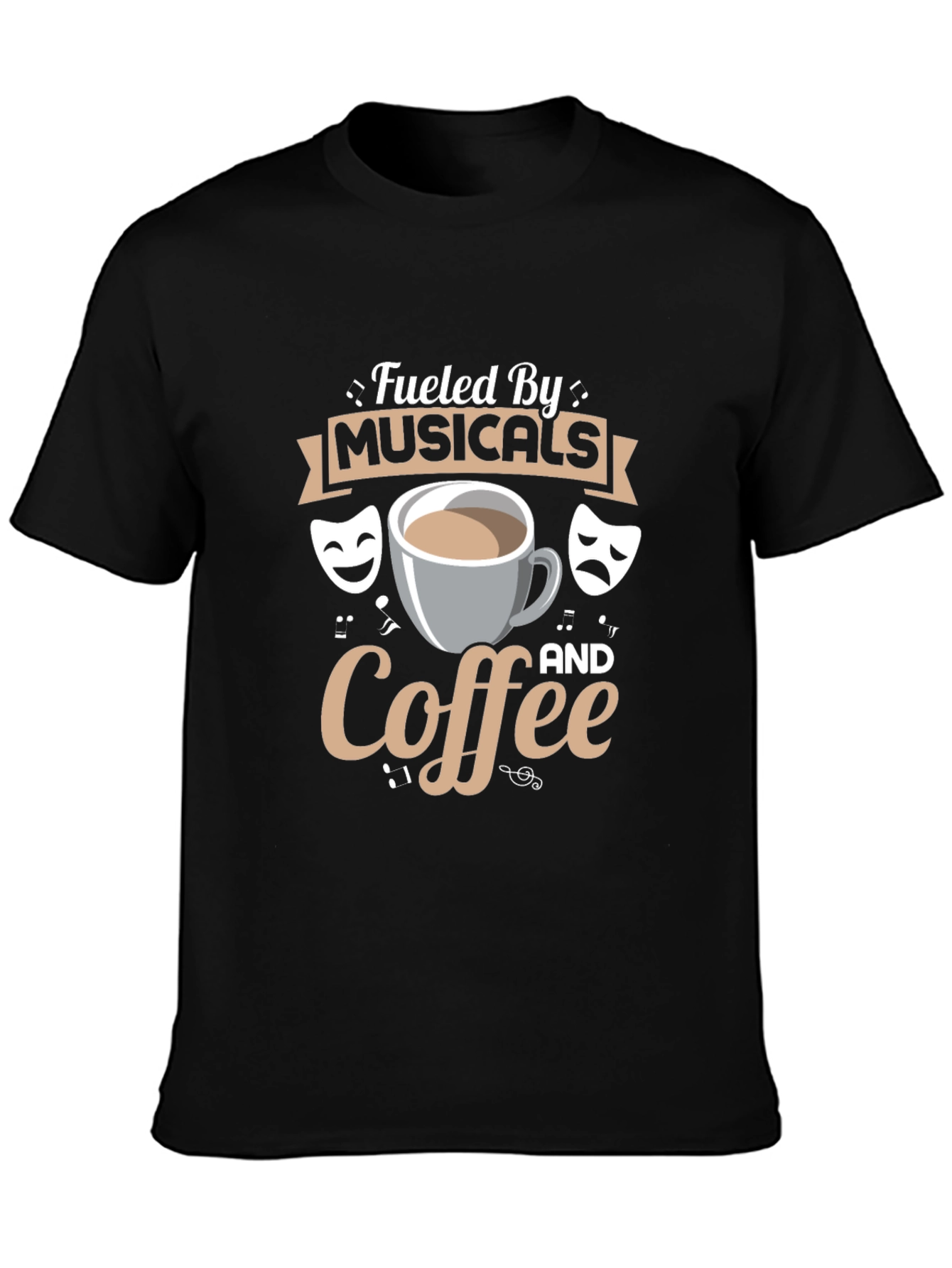 Musicals and Coffee Black T-Shirt