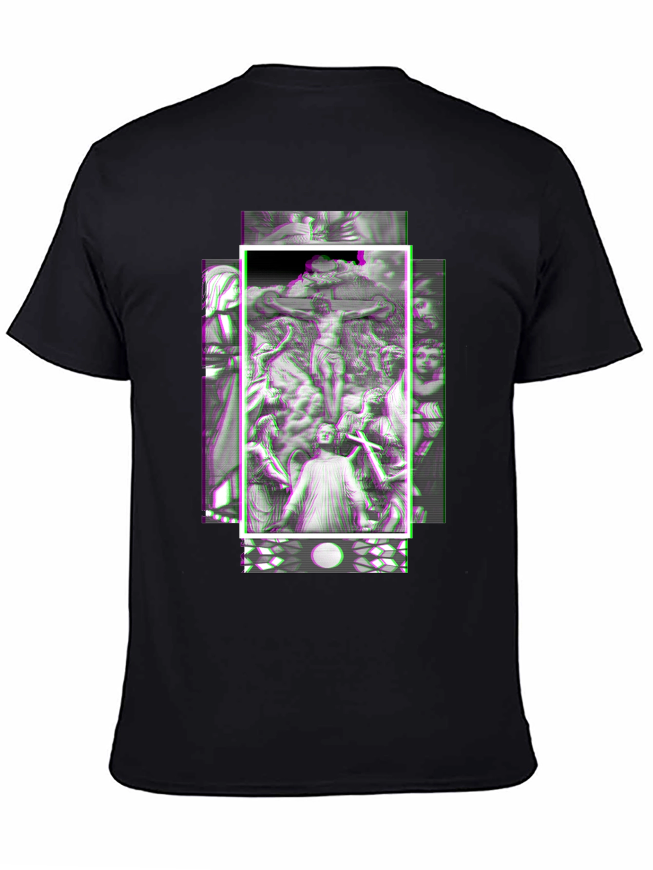Glitch Art Graphic Tee - Black Unisex Shirt