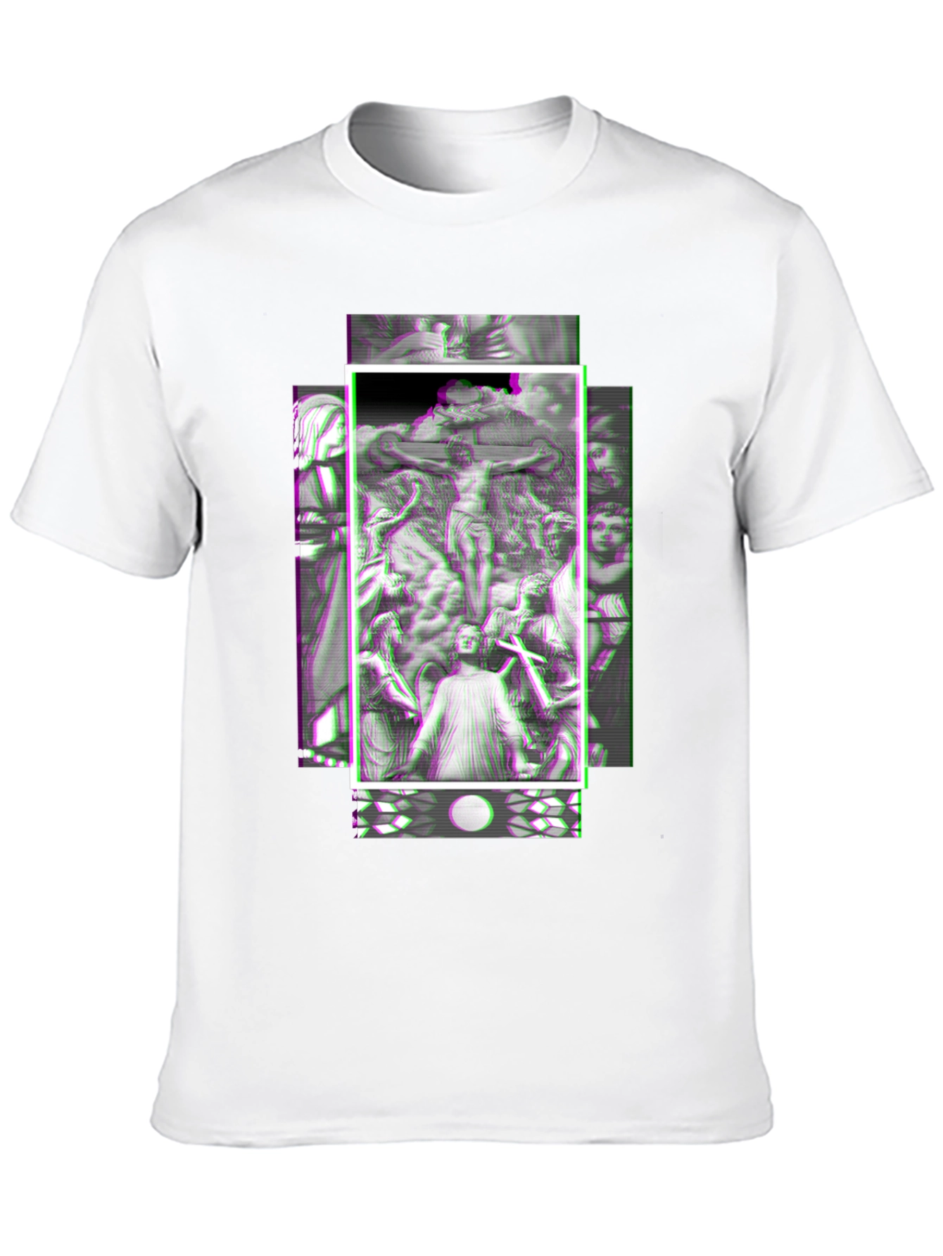 Glitch Art Graphic Tee - Black Unisex Shirt