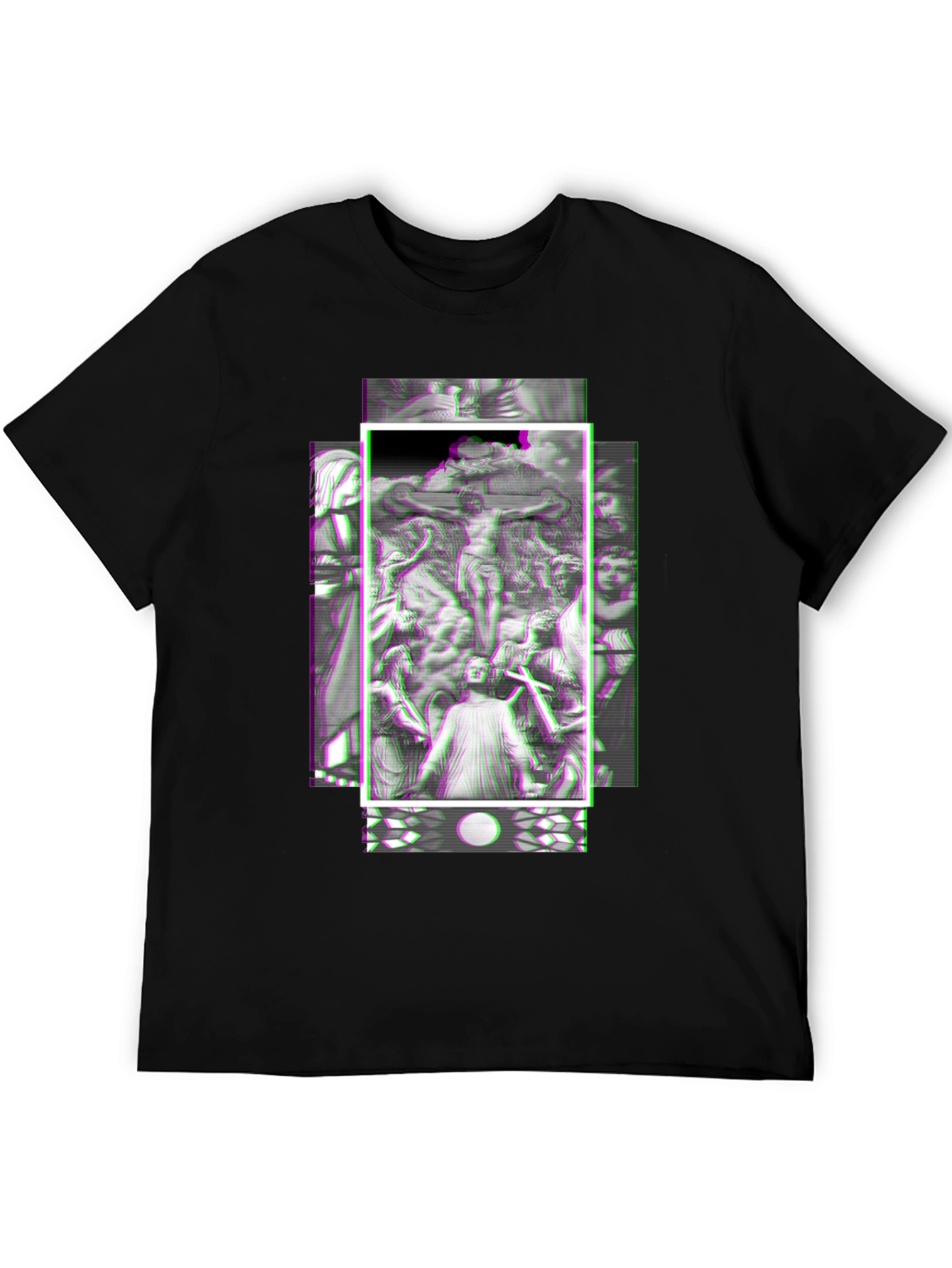 Glitch Art Graphic Tee - Black Unisex Shirt