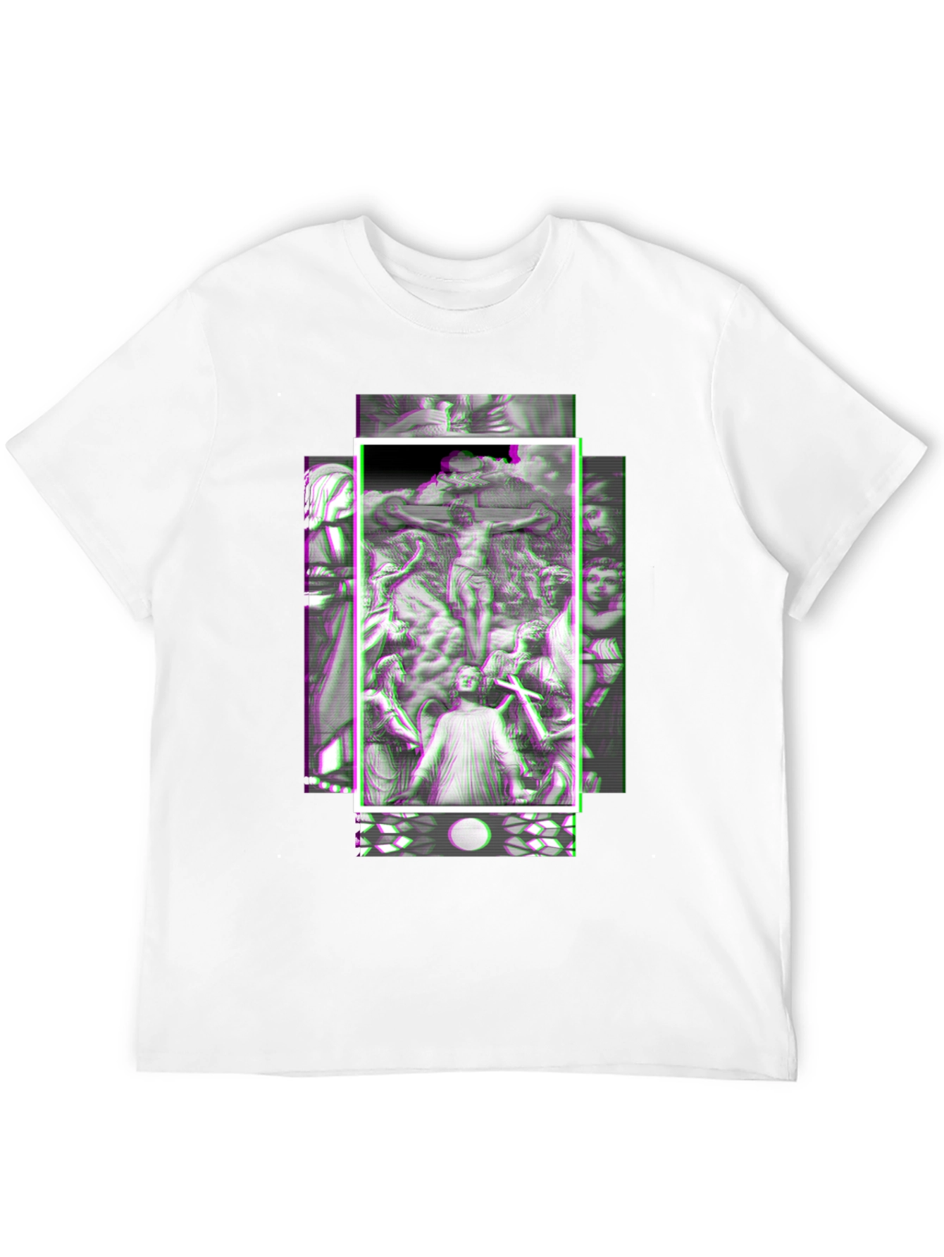 Glitch Art Graphic Tee - Black Unisex Shirt