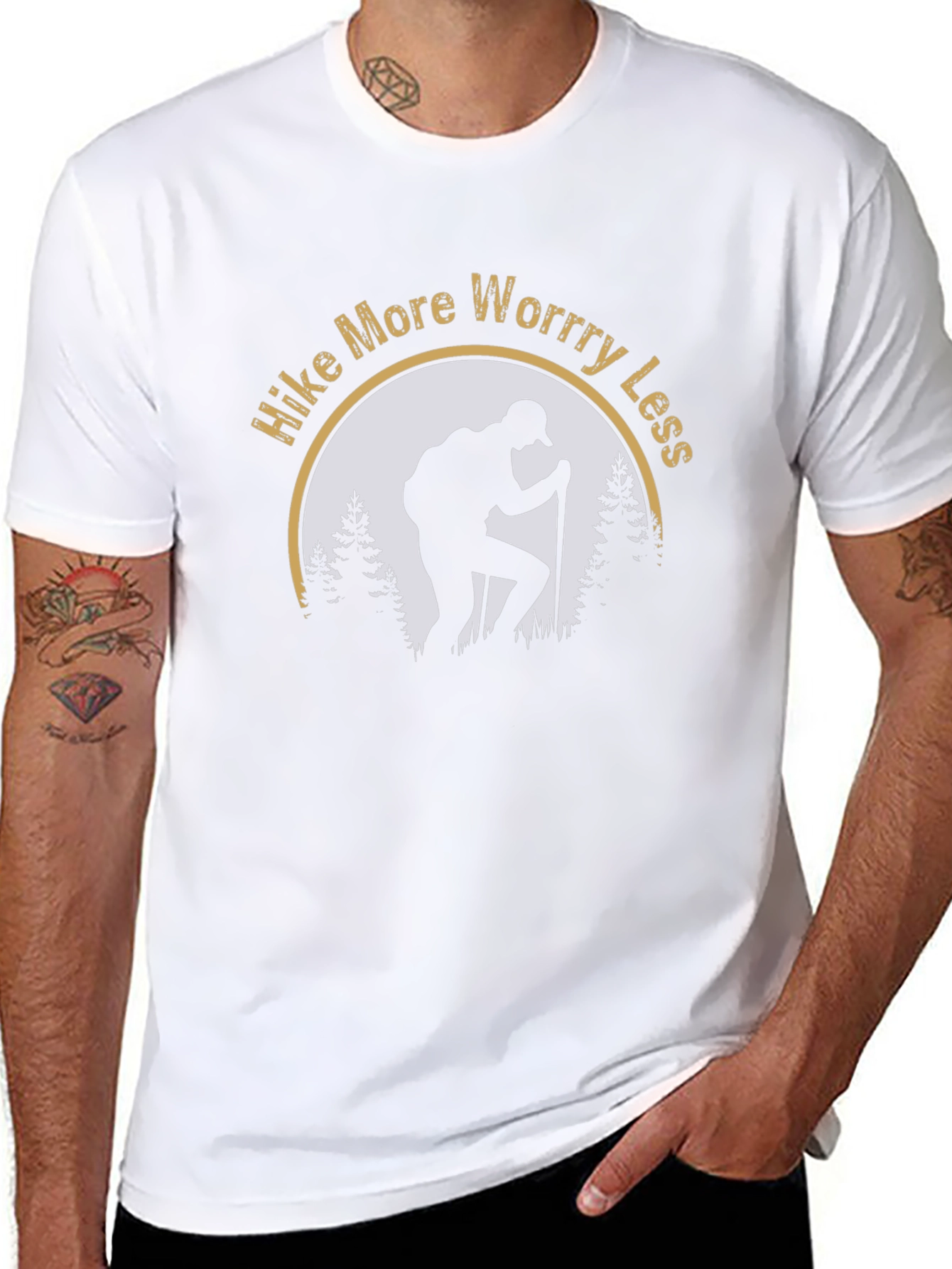 Hike More Worry Less Black T-Shirt