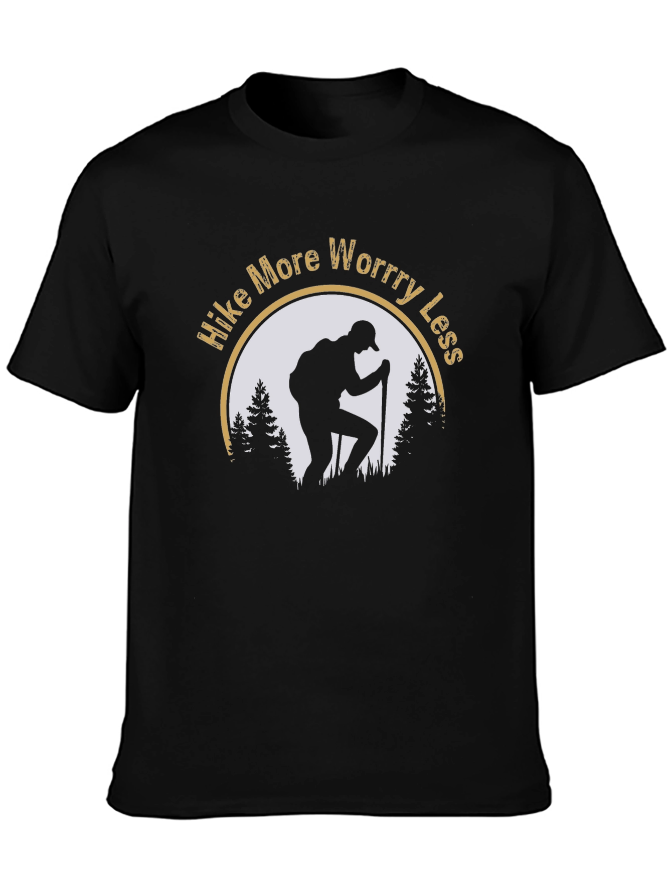 Hike More Worry Less Black T-Shirt