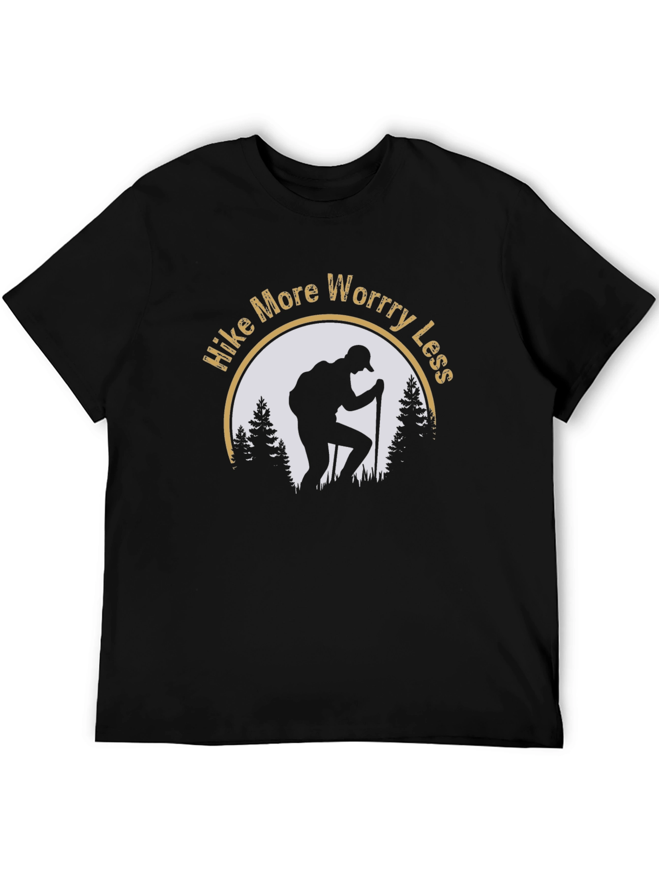 Hike More Worry Less Black T-Shirt