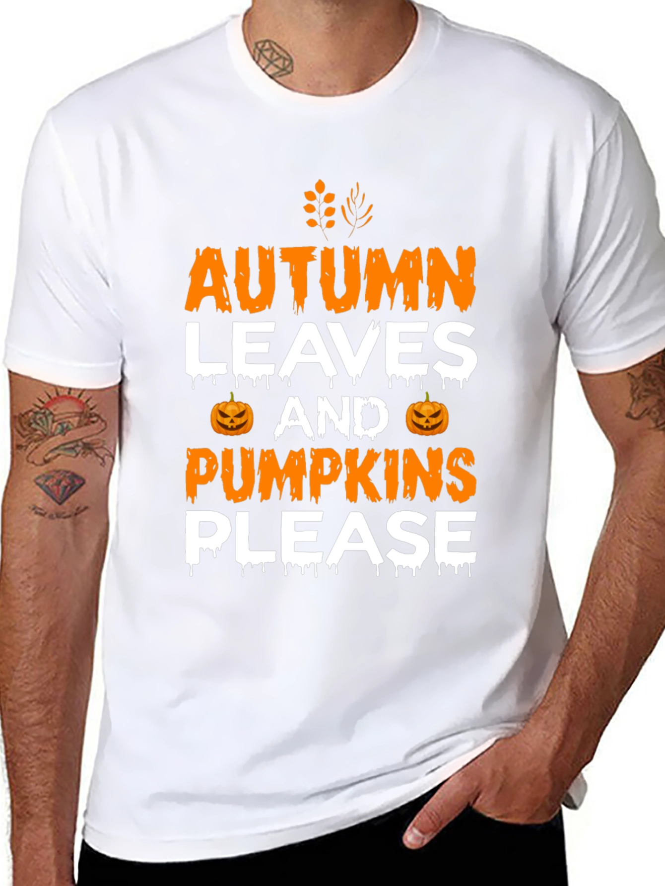Autumn Leaves & Pumpkins Please Graphic Tee