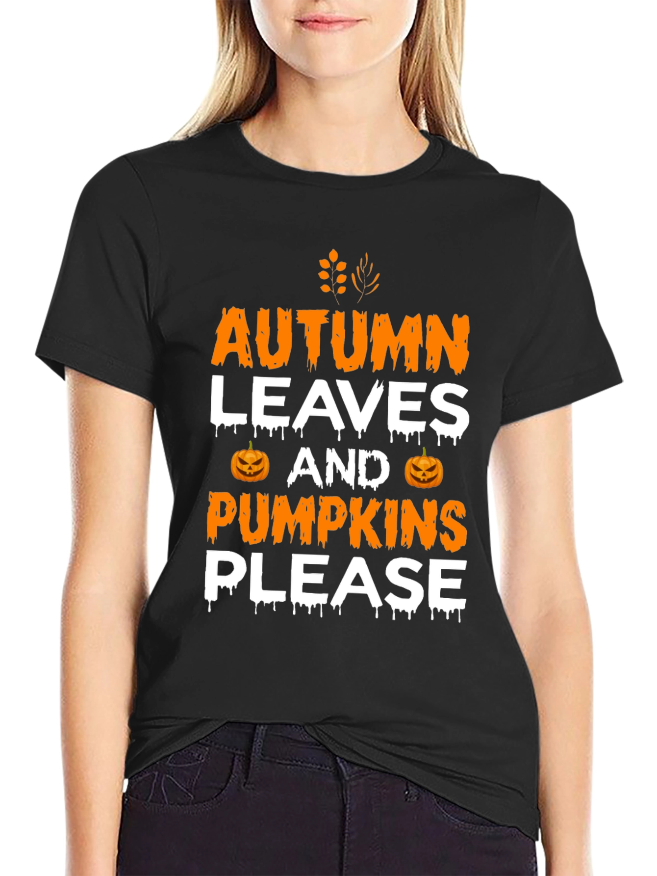 Autumn Leaves & Pumpkins Please Graphic Tee