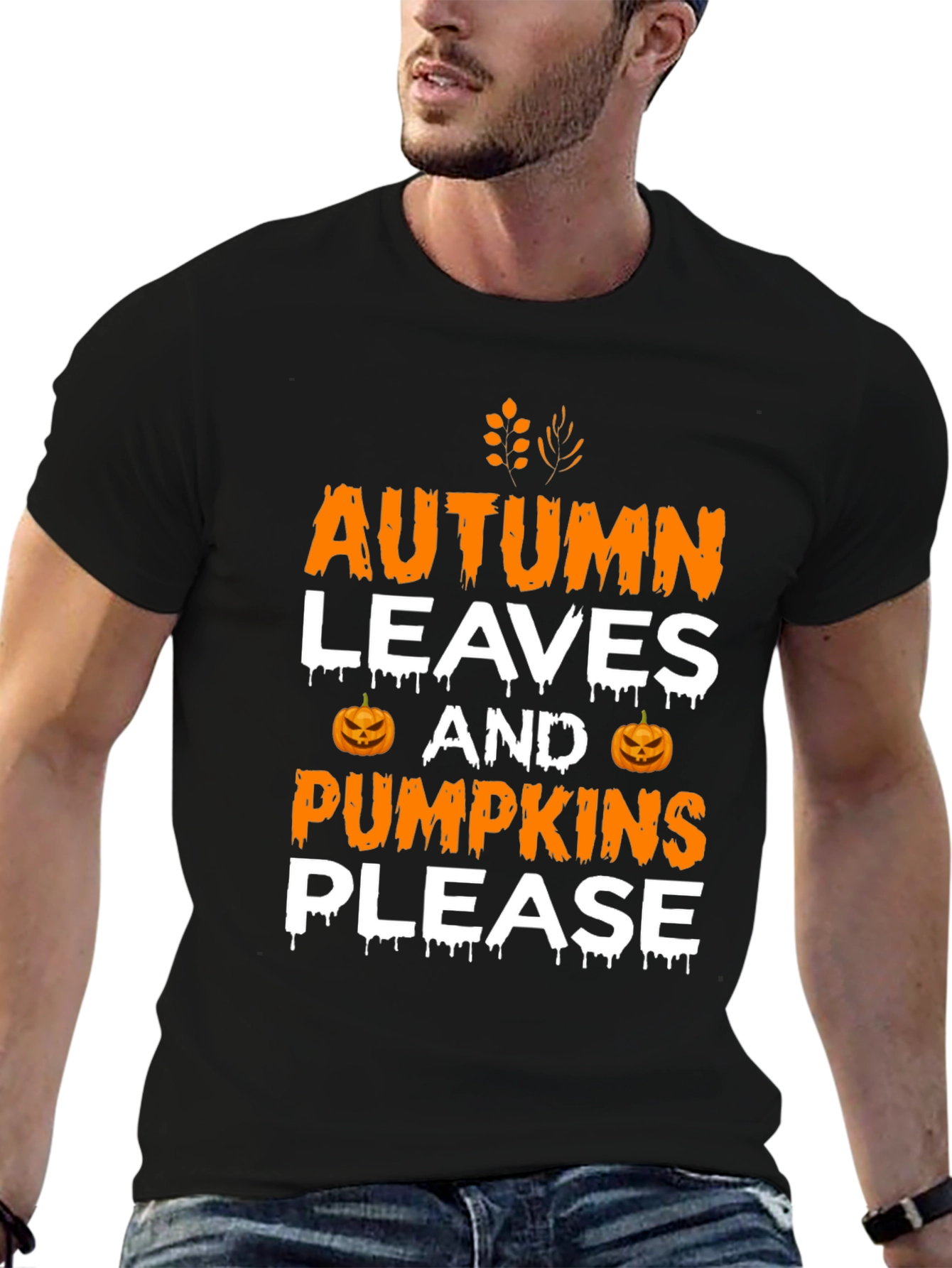 Autumn Leaves & Pumpkins Please Graphic Tee
