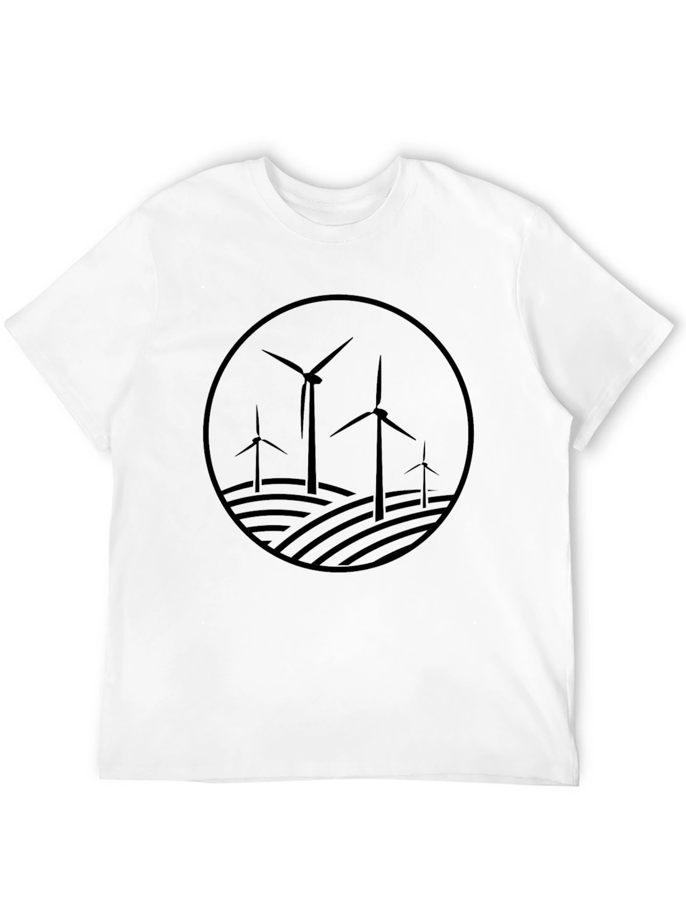 Wind Turbine Graphic Tee - Eco-Friendly Energy Shirt
