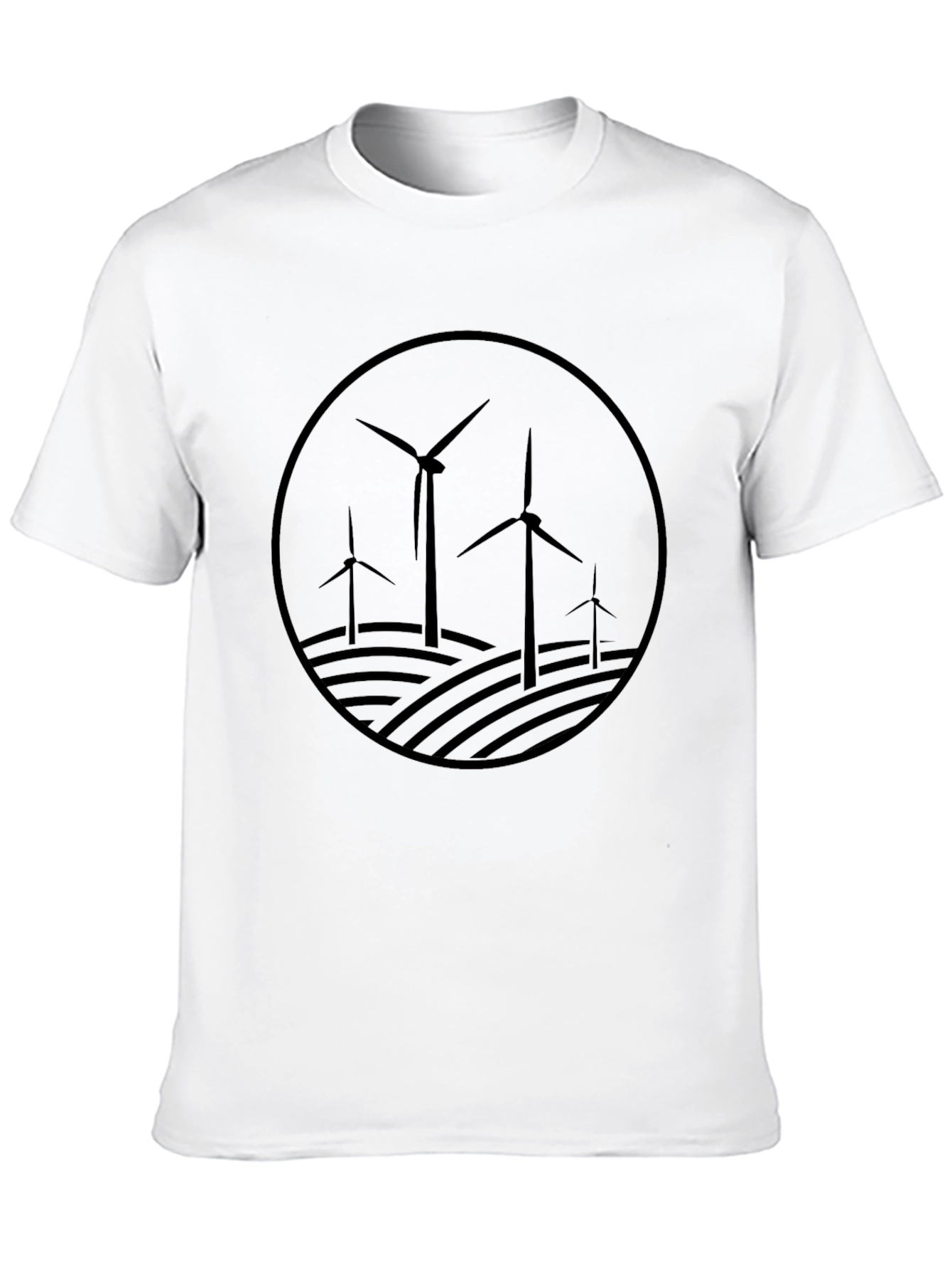 Wind Turbine Graphic Tee - Eco-Friendly Energy Shirt