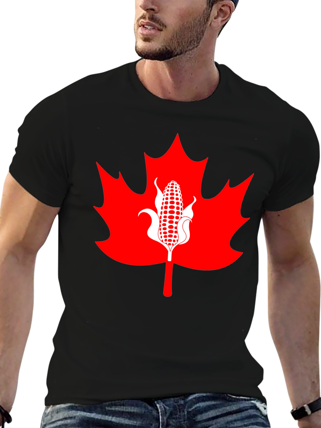 Canadian Corn Maple Leaf Graphic Tee