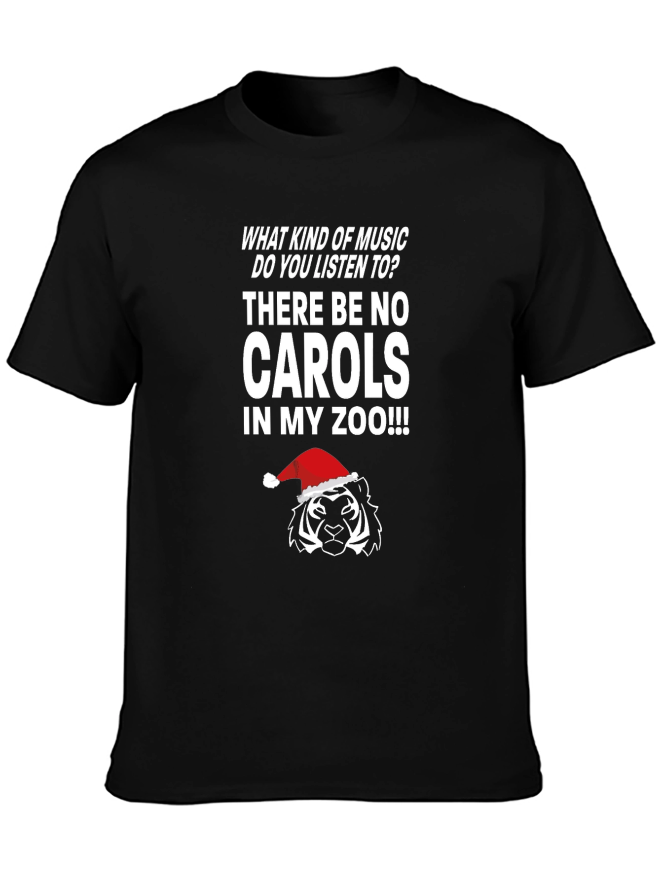 Funny Christmas Tiger Zoo Music T-Shirt