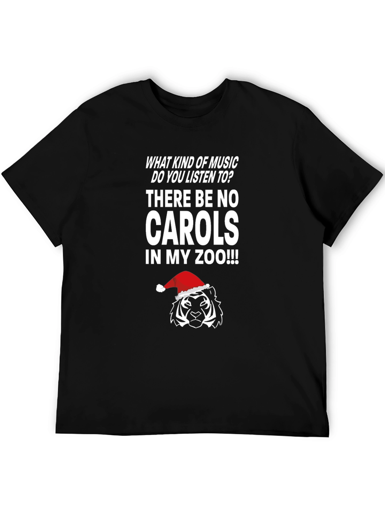 Funny Christmas Tiger Zoo Music T-Shirt