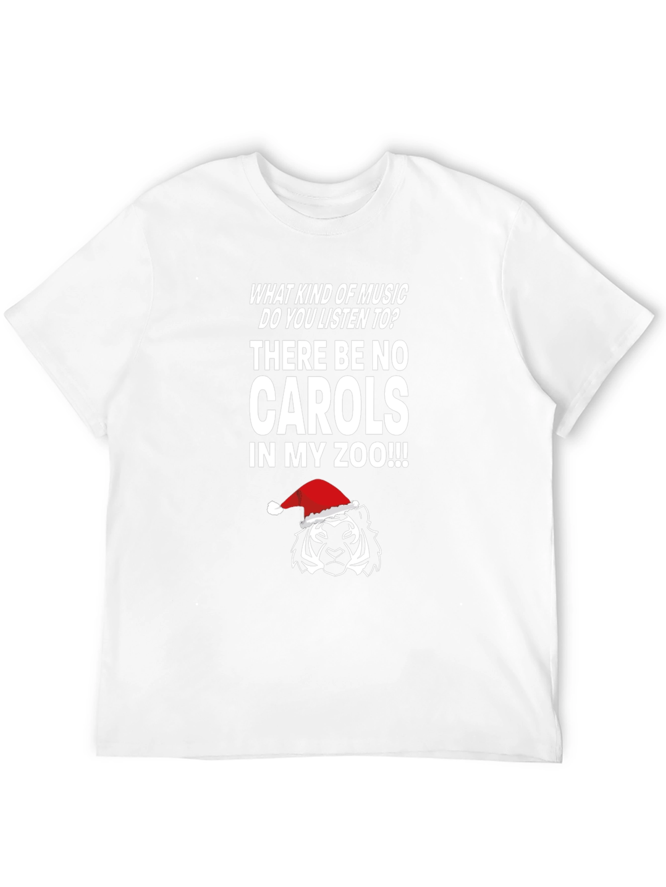 Funny Christmas Tiger Zoo Music T-Shirt
