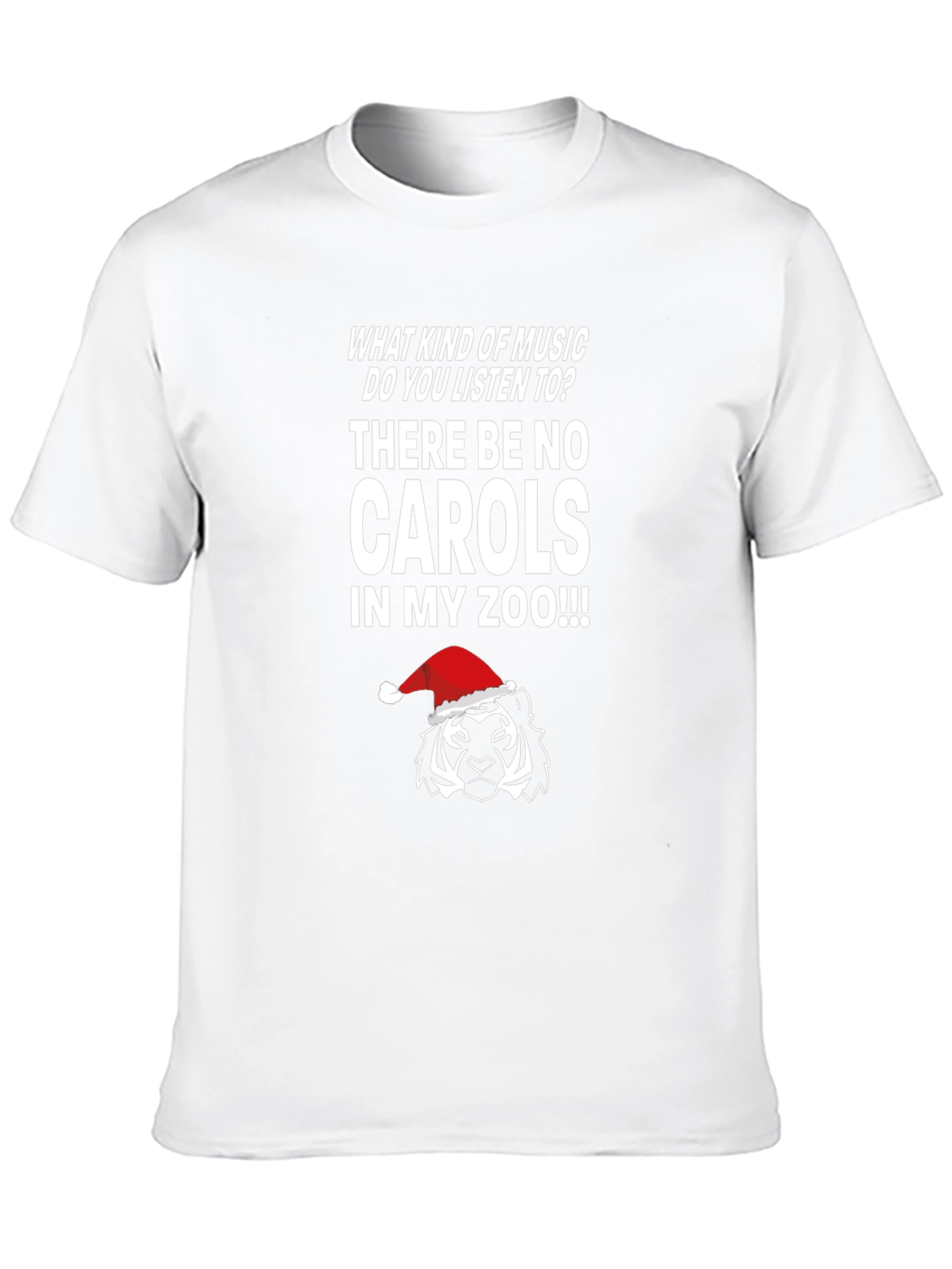 Funny Christmas Tiger Zoo Music T-Shirt