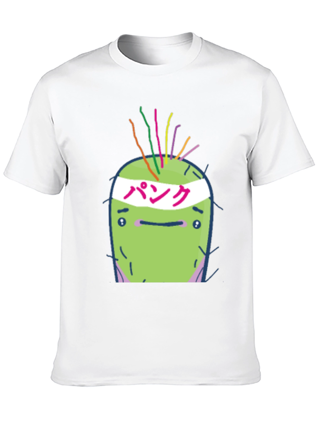 Punk Cactus Graphic Tee - Black Cotton T-Shirt