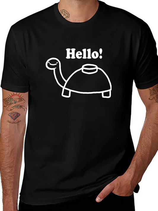 Hello Turtle Graphic Tee - Black