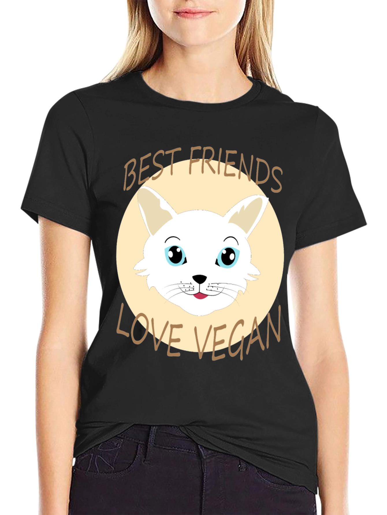 Vegan Love T-Shirt: Best Friends Cute Bunny Design