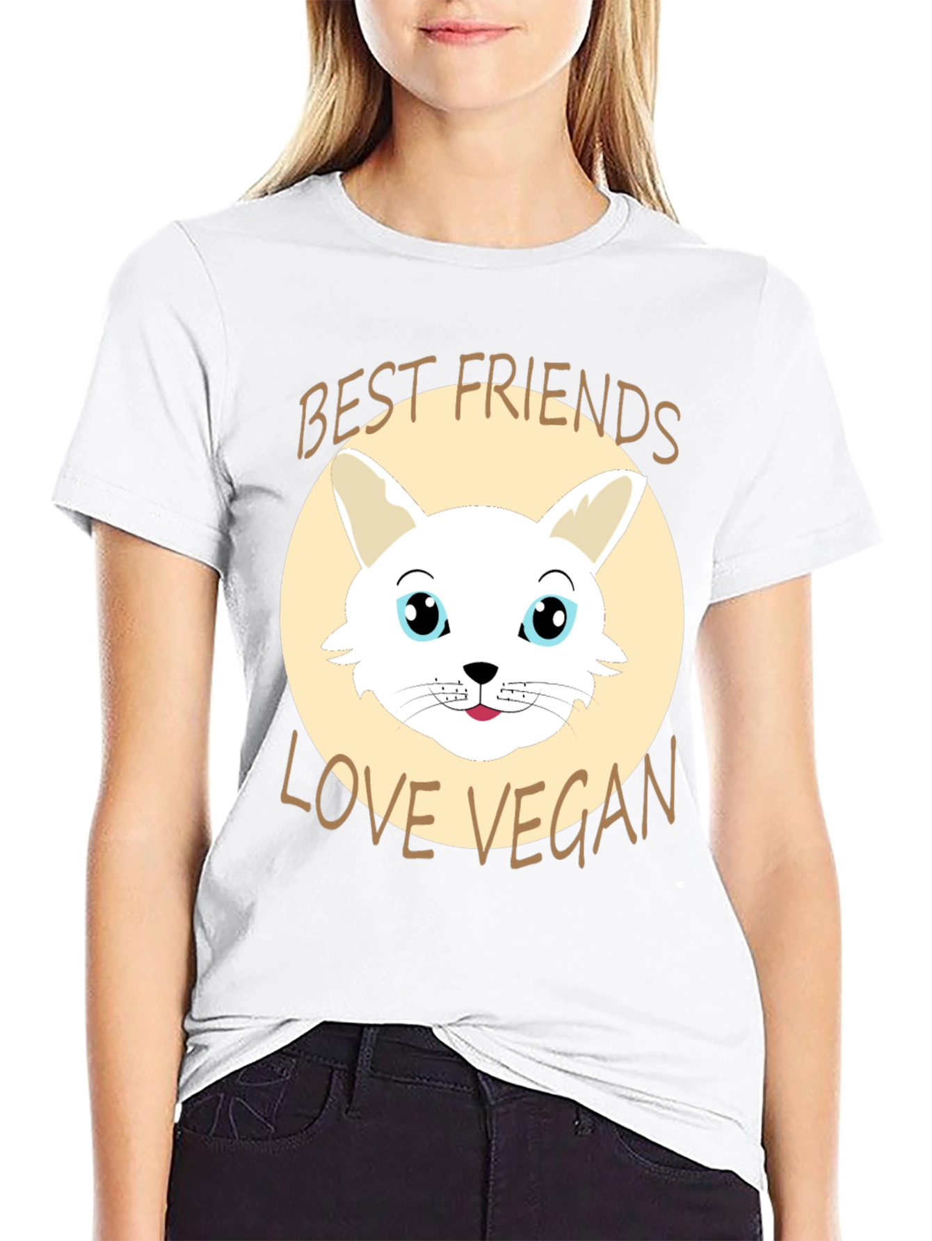 Vegan Love T-Shirt: Best Friends Cute Bunny Design