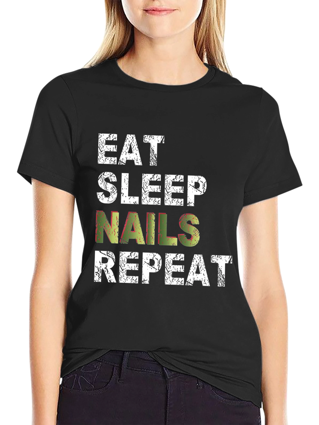 Eat Sleep Nails Repeat Graphic Tee
