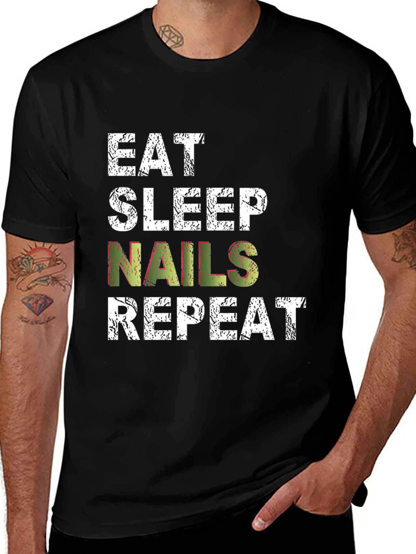 Eat Sleep Nails Repeat Graphic Tee