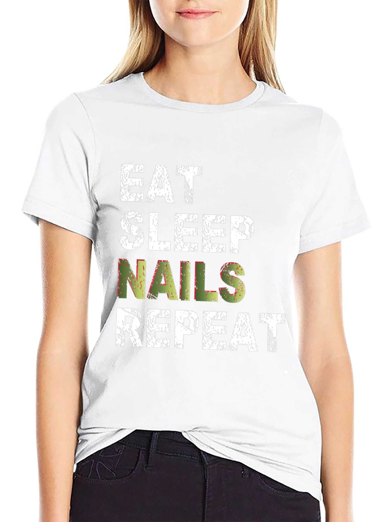 Eat Sleep Nails Repeat Graphic Tee