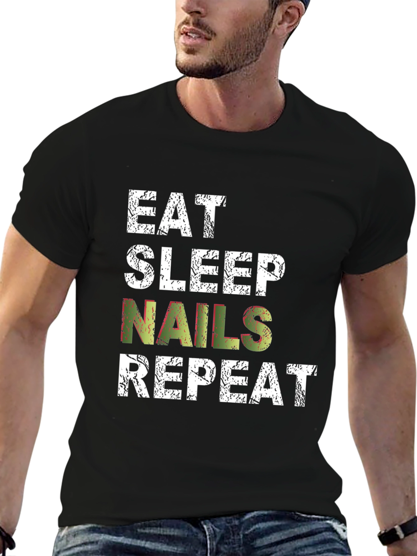 Eat Sleep Nails Repeat Graphic Tee