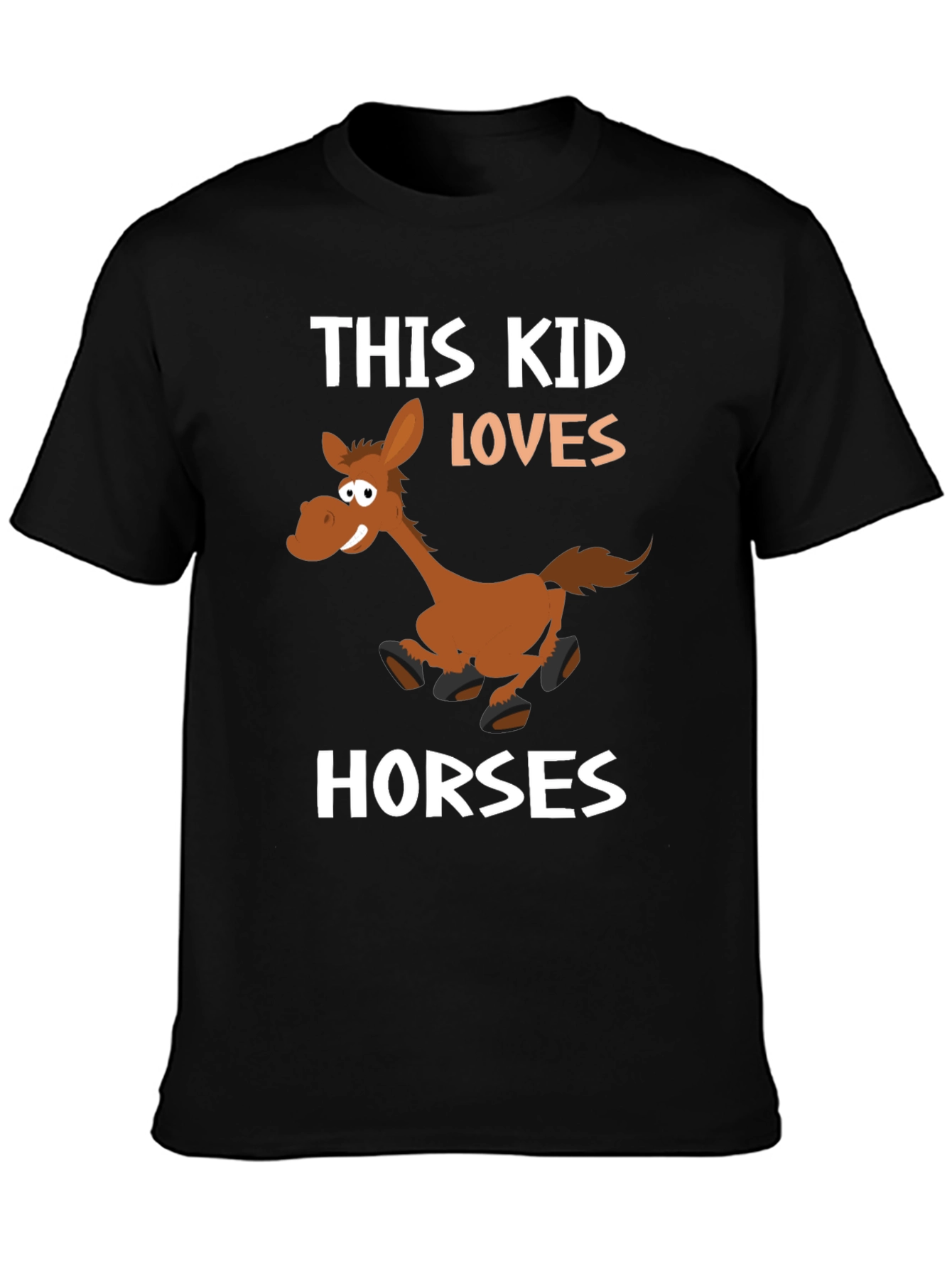 This Kid Loves Horses Black T-Shirt