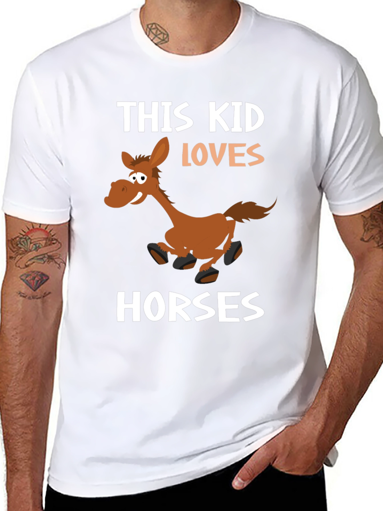 This Kid Loves Horses Black T-Shirt