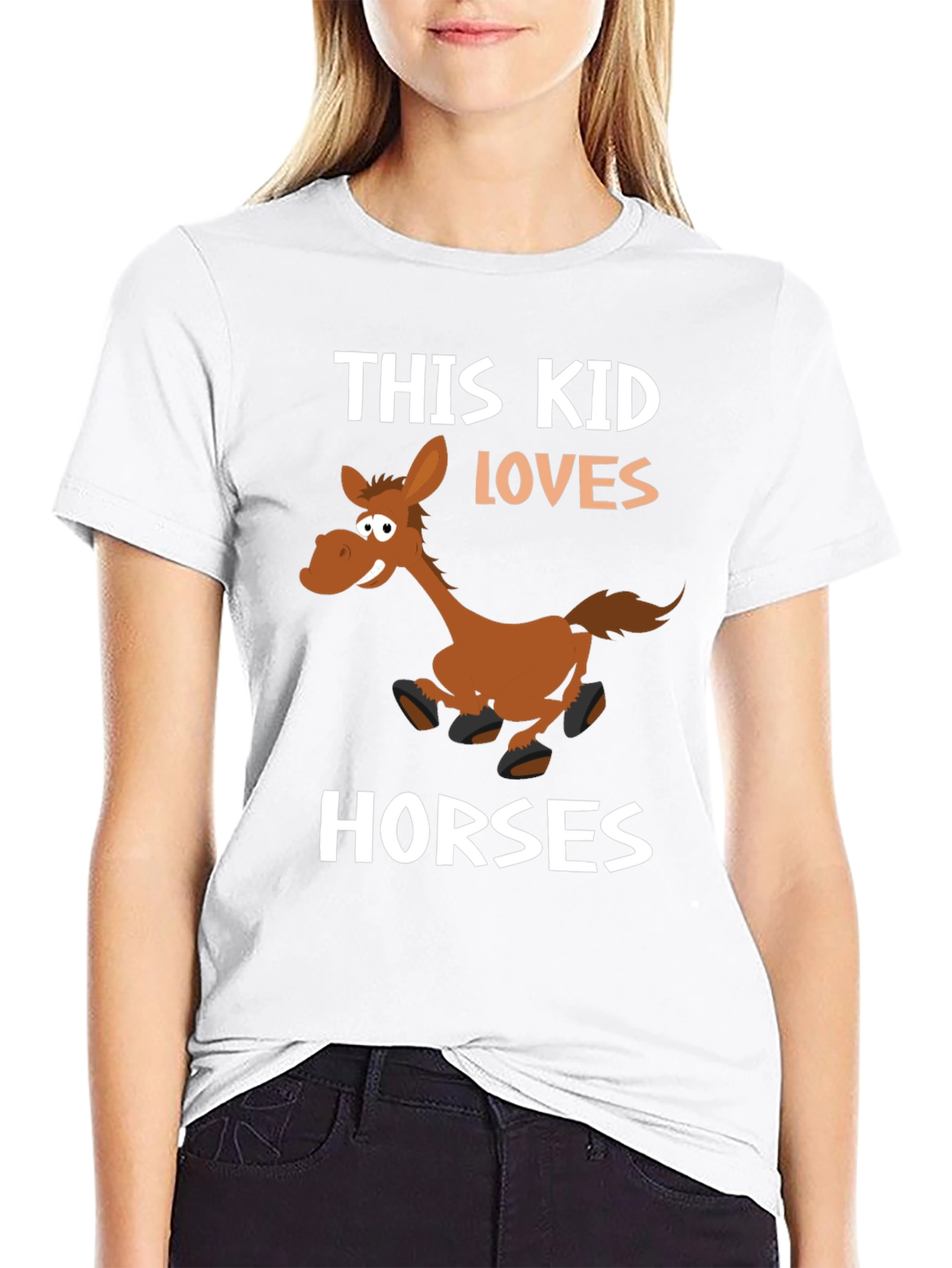 This Kid Loves Horses Black T-Shirt
