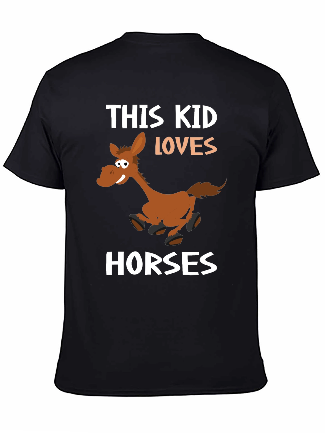 This Kid Loves Horses Black T-Shirt