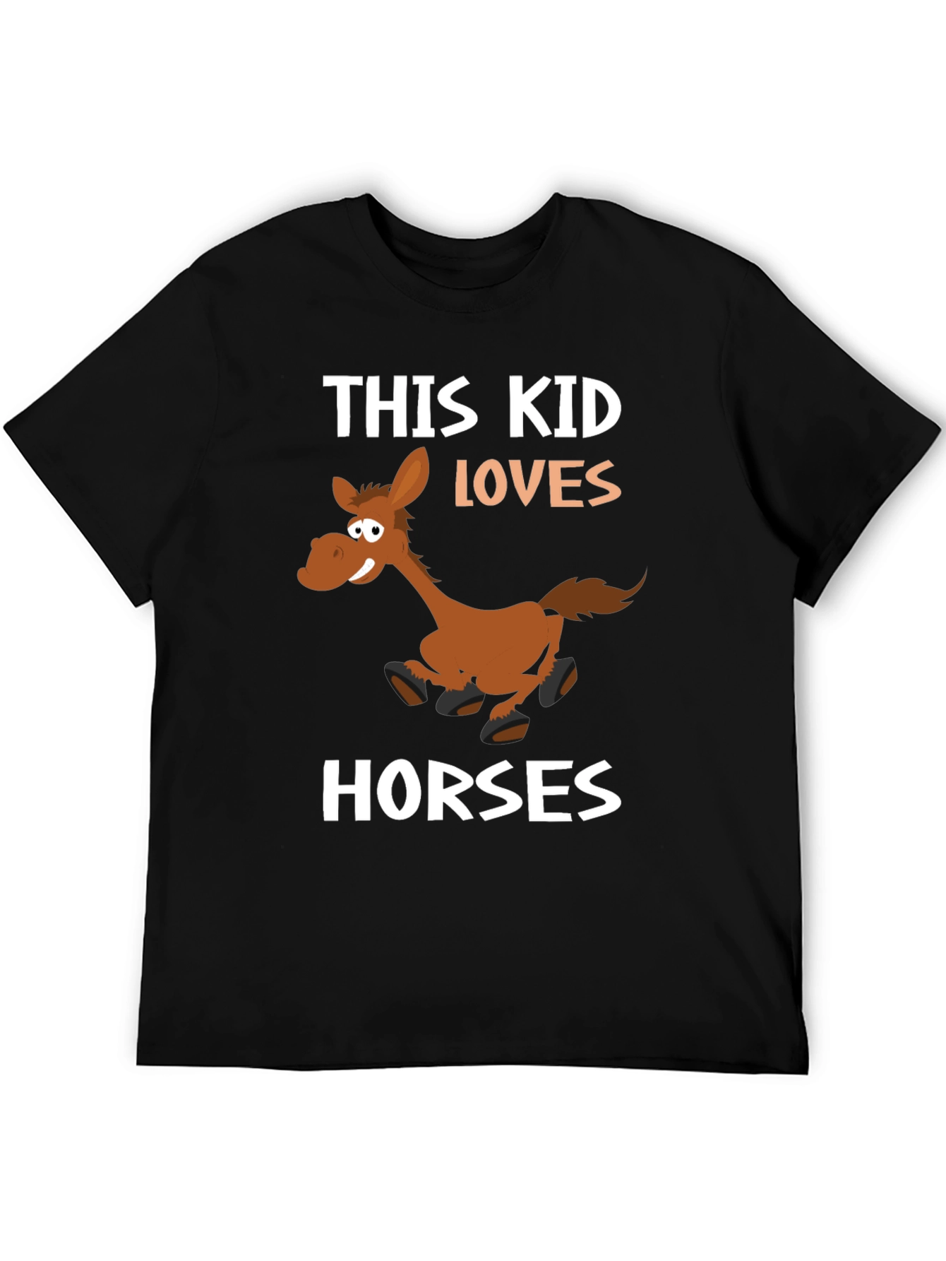 This Kid Loves Horses Black T-Shirt