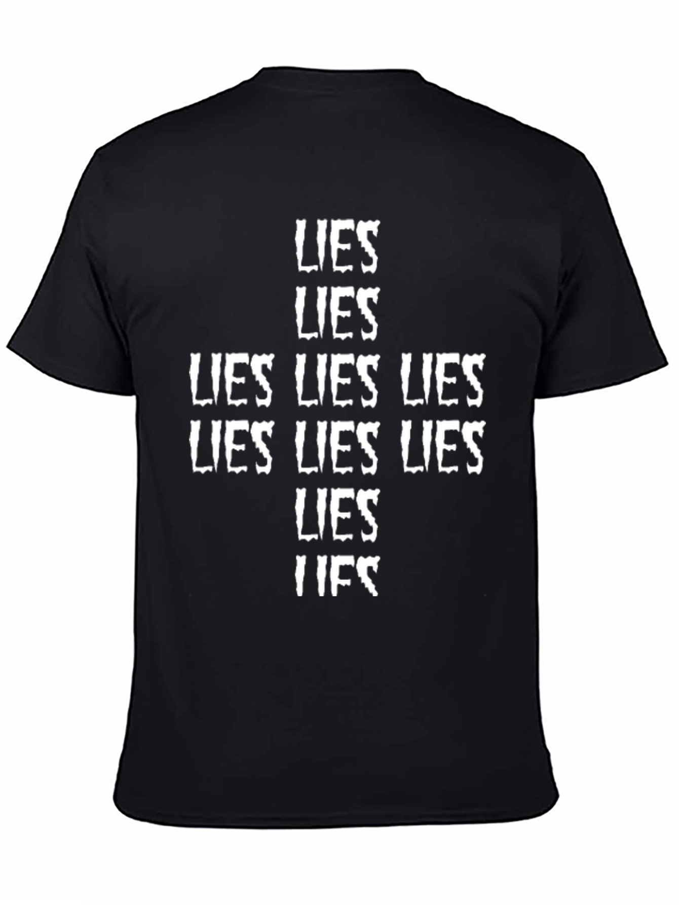 Lies Graphic Print Crew Neck T-Shirt