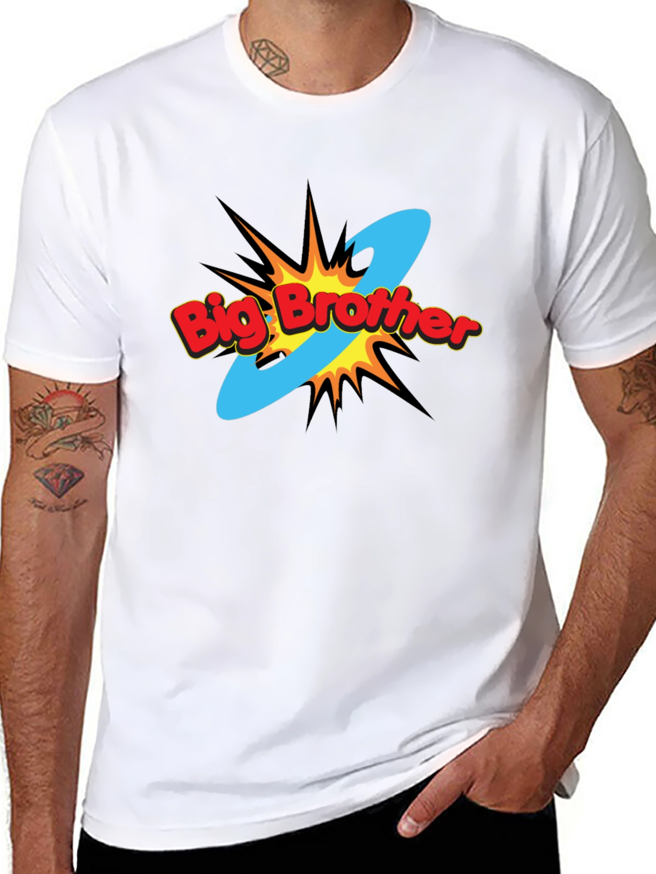Big Brother Comic Style Black T-Shirt