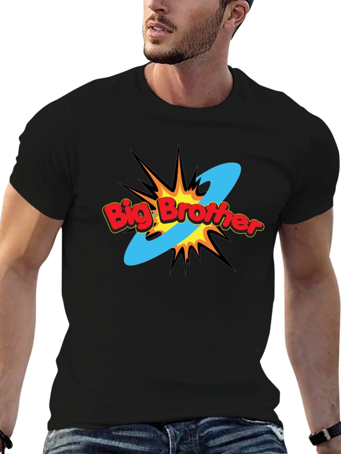 Big Brother Comic Style Black T-Shirt