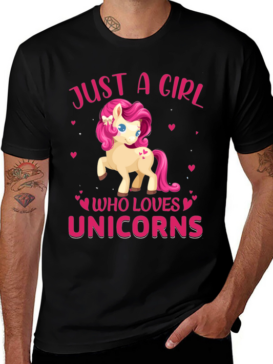 Just a Girl Who Loves Unicorns Graphic Tee