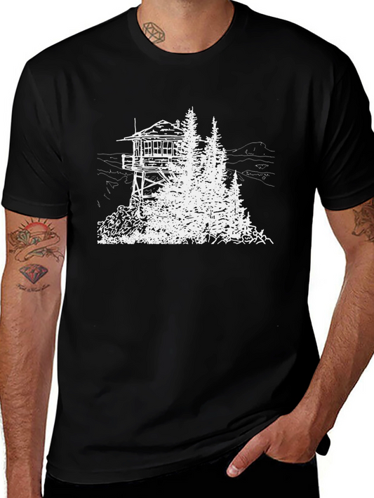 Lookout Tower Graphic Tee - Black