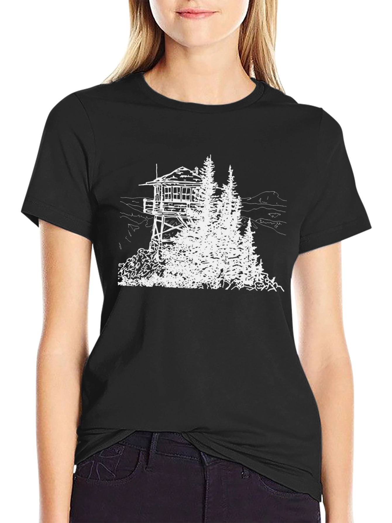 Lookout Tower Graphic Tee - Black