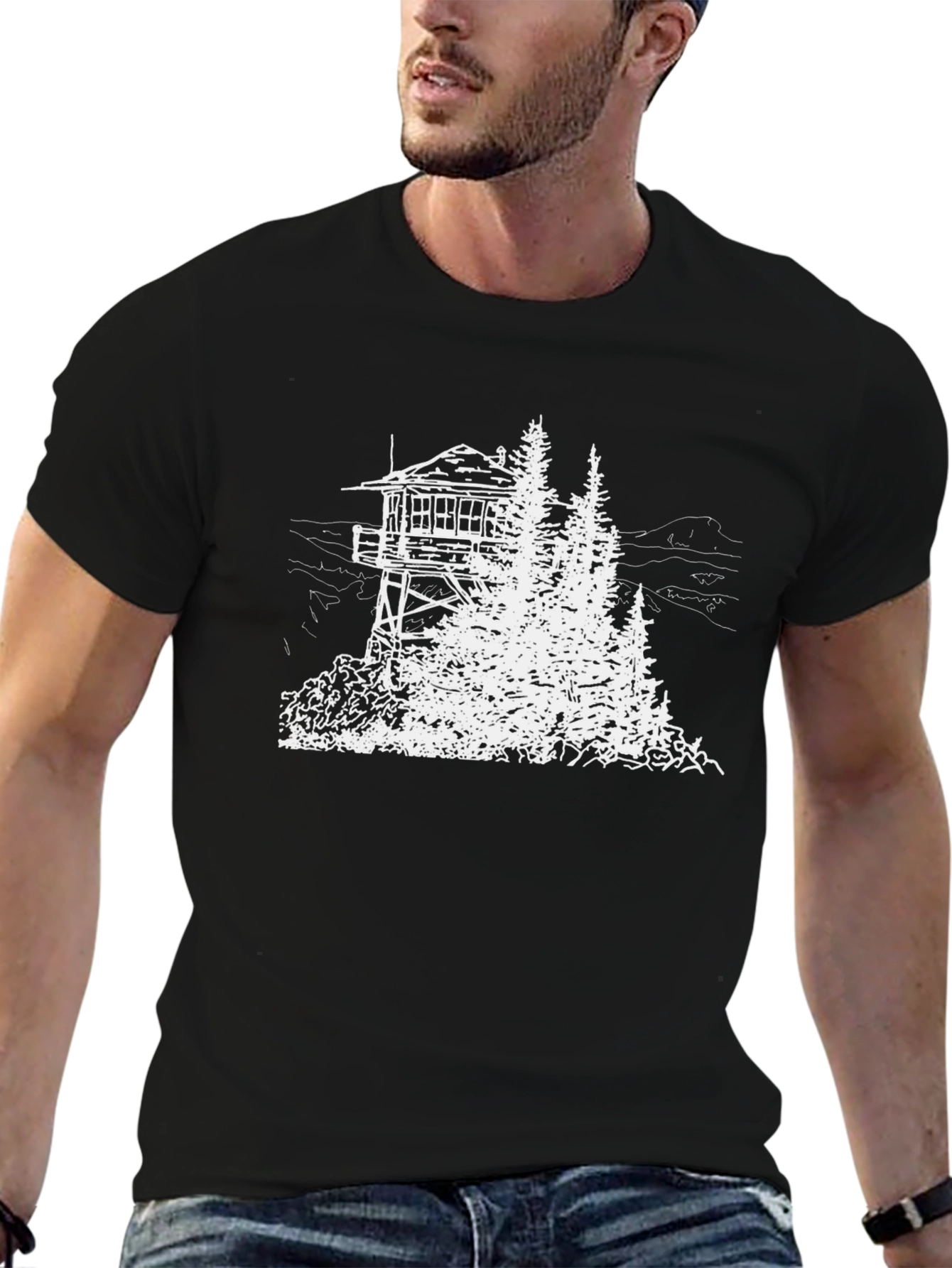 Lookout Tower Graphic Tee - Black