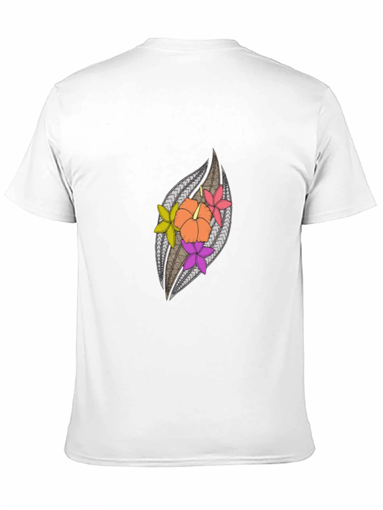 Hibiscus Floral Patterned Black Tee