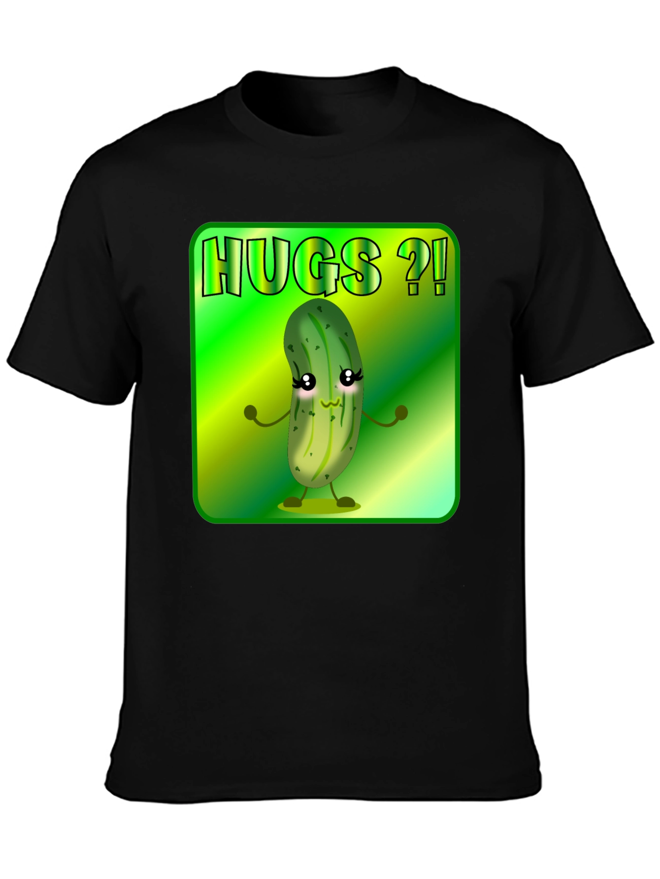 Hugs Pickle Graphic Tee - Black Unisex T-Shirt