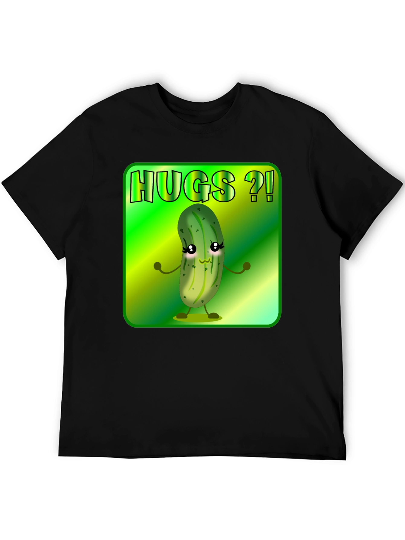 Hugs Pickle Graphic Tee - Black Unisex T-Shirt